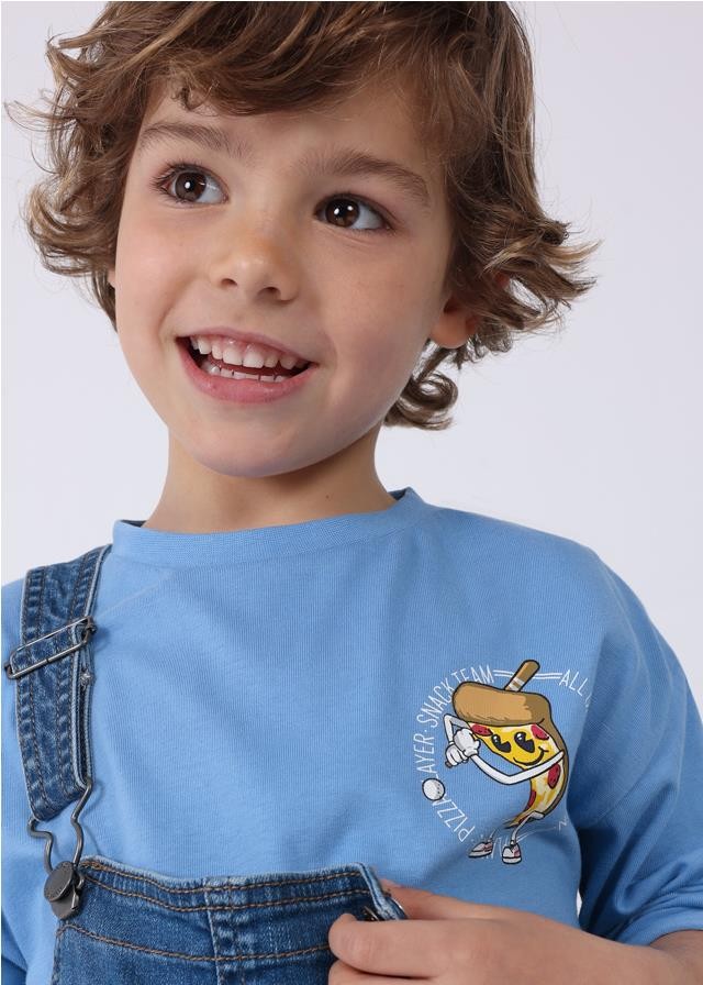 Camiseta m/l "snack team" CIELO